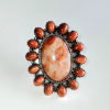 Sunstone and Red Onyx Ring 925 Sterling Silver Ring-157