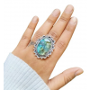Labradorite Carved Face Ring 925 Sterling Silver Ring-211