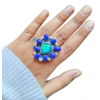 Aurora Opal and Lapis Lazuli Ring 925 Sterling Silver Ring-213