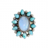 Moonstone and Larimar Ring 925 Sterling Silver MJ_SKU_215
