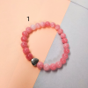 Pink Opal Cab Beads Stretch Bracelet MJ_BR_107-1
