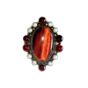 925 Sterling Silver Red Tiger Eye Ring Ring-106