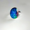 Rainbow Aurora Opal Ring 925 Sterling Silver Ring-177