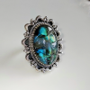 Labradorite Carved Face Ring 925 Sterling Silver Ring-211