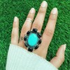 Arizona Turquoise,Onyx Ring RING-767