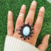 Larimar,Garnet Ring Ring-777