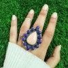 Peach Amazonite,Lapis Ring RING-811