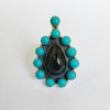 Rainbow Obsidian,Turquoise Ring RING-845
