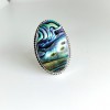 Natural Abalone Shell Ring Ring-309