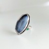 Dendritic Opal Oval Silver Ring Ring-332