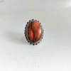 Orange Copper Turquoise Gemstone Silver Ring Ring-361