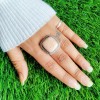 Amazonite Natural Peach Ring RING-362