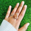 Amazing  Orange Mohave Copper Turquoise RING-372