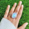 Natural Rainbow Moonstone Ring Ring-390
