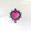 Pink Banded Agate,Moon stone  Ring Ring-545
