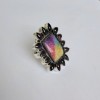 Rainbow Quartz,Garnet Ring RING-723
