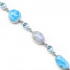 Larimar/Moonstone/Blue Topaz Bracelet B-LAR-1