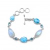 Larimar/Moonstone/Blue Topaz Bracelet B-LAR-3