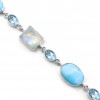Larimar/Moonstone/Blue Topaz Bracelet B-LAR-4
