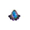 Aurora Opal with Amethyst Ring 925 Sterling Silver MJ_SKU_224