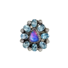 Aurora Opal with Blue Topaz Ring 925 Sterling Silver MJ_SKU_222