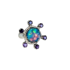 Aurora Opal with Amethyst Ring 925 Sterling Silver MJ_SKU_223