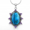 Purple Labradorite,Amethyst Pendant PT-LBR-03