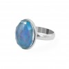Rainbow Aurora Opal Ring 925 Sterling Silver RING-177