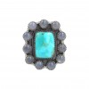 Turquoise,Rose Quartz Ring RING-796