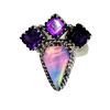 Aurora Opal Ring 925 Sterling Silver Ring-225