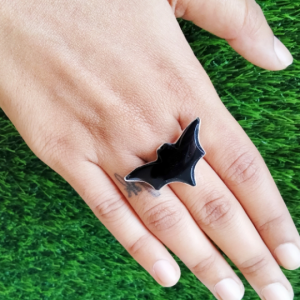 Black Onyx Flying Bat Ring 925 Sterling Silver