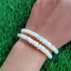 925 sterling silver bead with toggle 2 Strand Opal Bracelet