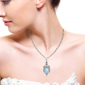 925 Stering Silver jewelry With Semi Precious Stone Pendant CST-PDT-07