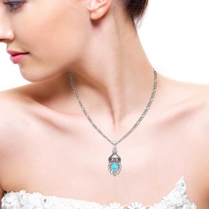 925 Stering Silver jewelry With Semi Precious Stone Pendant CST-PDT-08