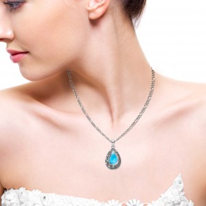 925 Stering Silver jewelry With Semi Precious Stone Pendant CST-PDT-13