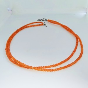 925 sterling silver bead with toggle 2  Line Strand Orange coral Beads Necklace