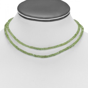 925 sterling silver bead with toggle 2   Line Strand Peridot Beads Necklace