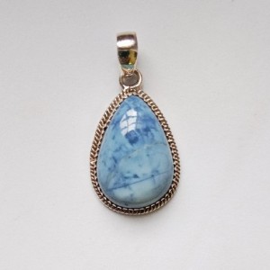 925 silver jewelry Blue Opal Pear Pendant