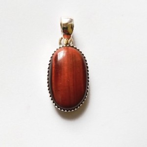 925 silver jewelry Red Tiger eye Oval Pendant