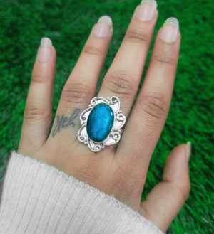 925 Sterling silver Labradorite Ring (Ring-1299)