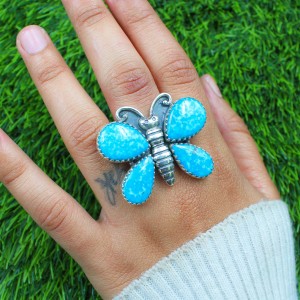 925 Sterling silver jewelry with semi precious stones Turquoise Ring RING-1335