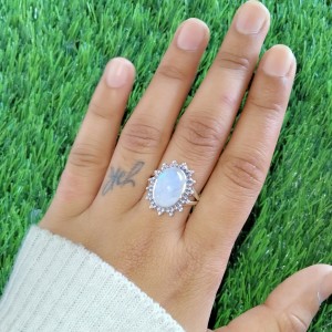 925 Sterling silver Moonstone Ring (Ring-478)