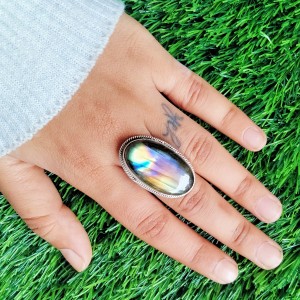 925 Sterling silver Purple Labradorite Ring (Ring-560)