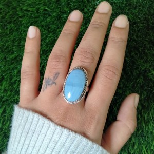 925 silver jewelry Blue Opal Ring