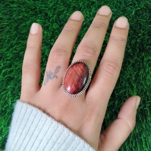 925 silver jewelry Red Tiger eye Ring