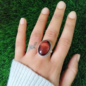 925 silver jewelry Red Tiger eye Ring