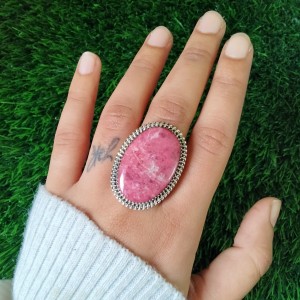 925 silver jewelry Thulite Oval Ring