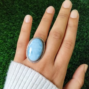 925 silver jewelry Blue Opal Ring
