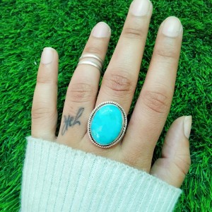925 Sterling silver jewelry with semi precious stones Turquoise RING-725
