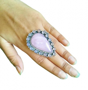 Rose Quartz Ring 925 Sterling Silver